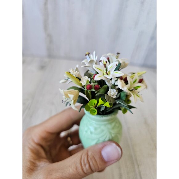 Willitts shades of Jade forget me nots flower bouquet 82042 tulips pot unique mi - Picture 7 of 11